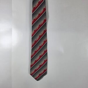 Gianni Versace Vintage Silk Tie Red Black Baroque Greek Key Medusa Made in Italy